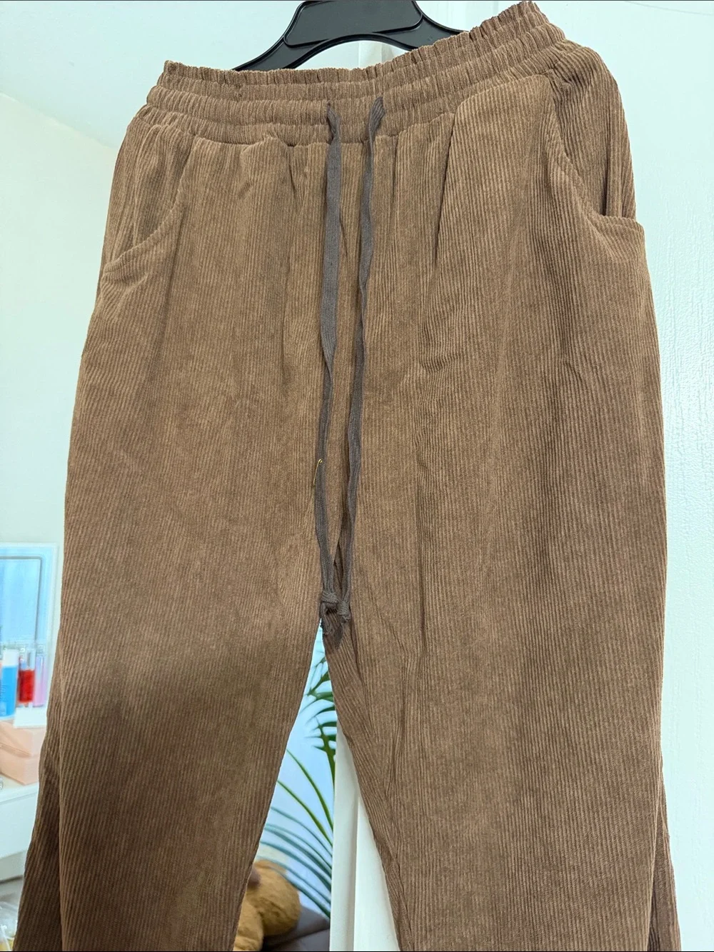 Amazon Men's Brown Corduroy Drawstring Pants